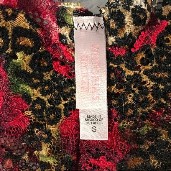 RARE Victoria’s Secret Y2K Red Rose Animal Print Lace‎ Short - Picture 3 of 5